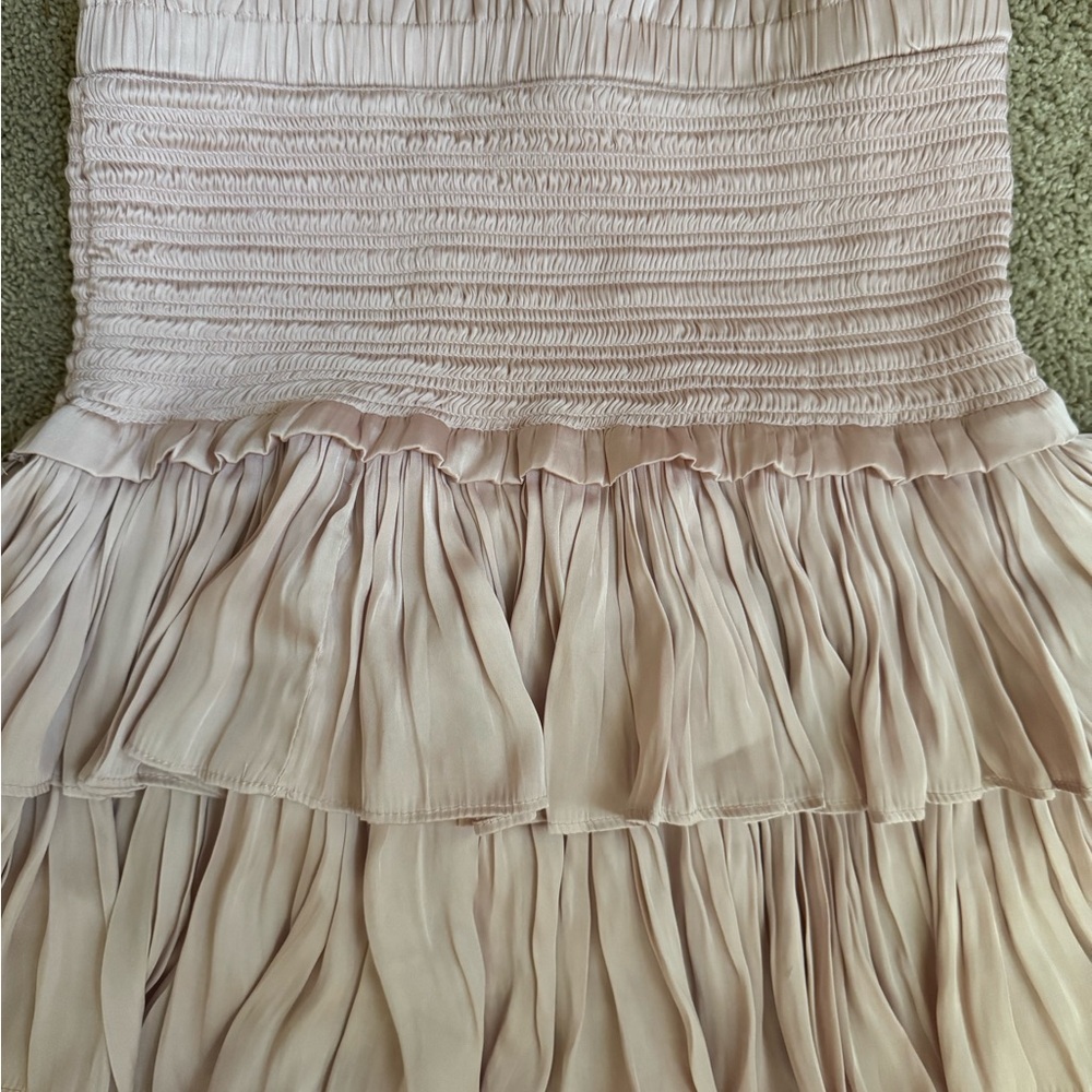 Reset Smocked Tiered Skirt Mauve Baby Pink | Sz Medium - Picture 3 of 6